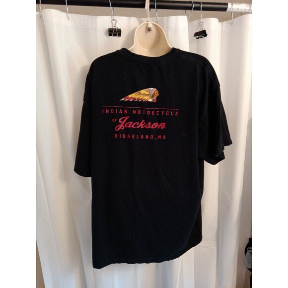 Unique Indian Motorcycle Company Black XL Jackson Ridgeland, MS T-Shirt USA - Picture 2 of 3